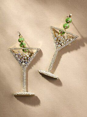 Anthropologie BaubleBar Pimento Memento Dirty Martini Drop Earrings